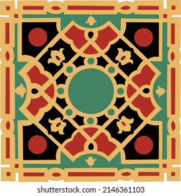Islamic geometric pattern .Mamluk era .Medieval Cairo . Vector illustration .