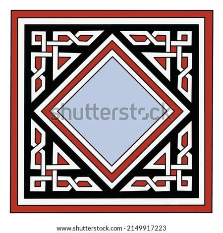 Islamic geometric pattern .Mamluk era .Medieval Cairo . Vector illustration .
