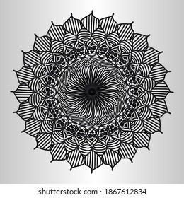 islamic geometric pattern mandala of abstract decorative relaxation black and white design