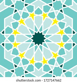 Islamic Geometric Pattern Turquoise Vector