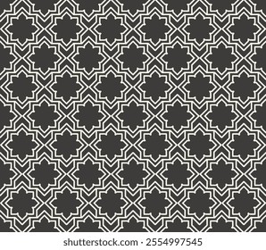 Islamic geometric seamless pattern background grey