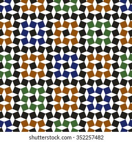 Islamic geometric seamless pattern. Traditional tile ornament. Vector illustration. 