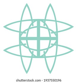 Islamic geometric symbol logo template illustration with a green color shape of a place of worship with the theme of Ramadan