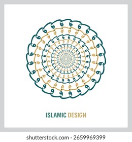 Islamic geometrical background seamless pattern with ornamental colorful detail of Islamic art round mandala ornament.
