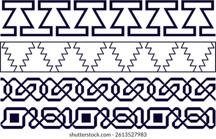 islamic geometrical ornaments patterns set from Al-Azhar Mosque,  Cairo, Egypt