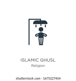 Islamic ghusl icon vector. Trendy flat islamic ghusl icon from religion collection isolated on white background. Vector illustration can be used for web and mobile graphic design, logo, eps10