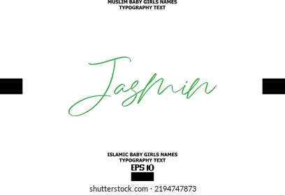 Islamic Girl Name Artistic Cursive Text Element Jaseena