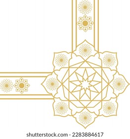 Islamic gold border corner illustration