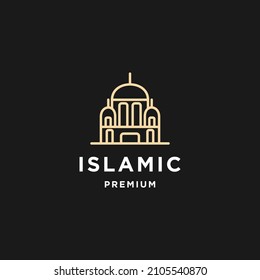 Islamic Gold Color and Luxury Logo Design. Luxury Mosque Logo Design Template