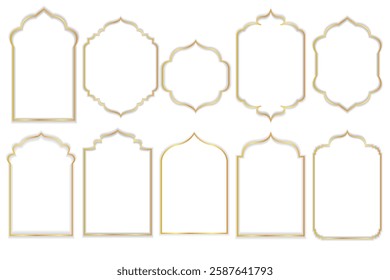 Islamic Gold Decorative Arch Frame Border