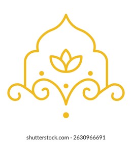 Islamic Gold Decorative Ornament Element