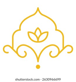 Islamic Gold Decorative Ornament Element