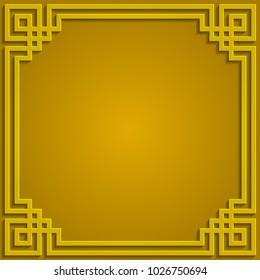 Islamic gold frame ornament pattern vector background