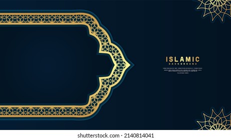 Islamic gold frame template background