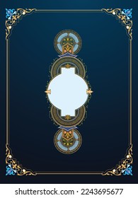 Islamic gold frame template background| Islmic border vector design