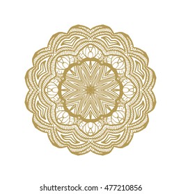 Islamic gold on dark background.Mandala round ornament. Muslim texture design. Vector illustration for brochures invitations,for business. Persian motif