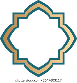 Islamic golden badge frame art

