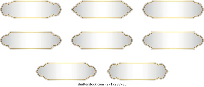Un diseño de marco dorado islámico con detalles elegantes y un estilo clásico lujoso.
