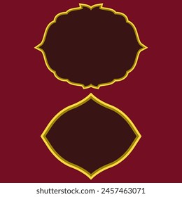 Islamic  golden frame vector shape illustration 