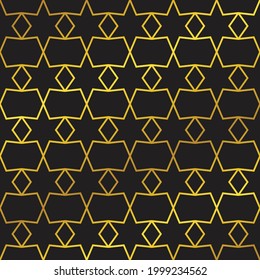 islamic golden luxury seamless pattern, star motif arabesque style, background texture vector