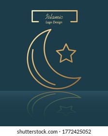 Islamic golden symbol line logo