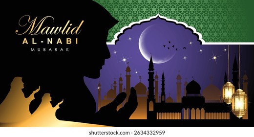 Islamic graphic design for holy Mubarak, ramadan, eid, Al Adha, hajj, arafah, hariraya, Mawlid al-Nabi, ai-fitr, adulfitri and Hijri new yeaar. Literally Background with muslim illuminated lamp.