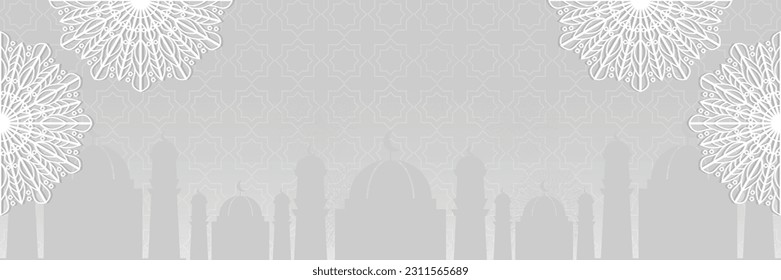 Islamic green background, with beautiful mandala ornament. vector template for banners, greeting cards for Islamic holidays.