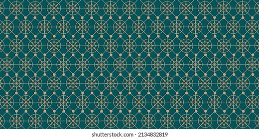 Islamic Green Gold Stripe Pattern Background