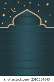  Islamic greeting background Simple, elegant Islamic mosque with moon, stars, for Ramadan Eid or any Islamic event mobile wallpaper and background 