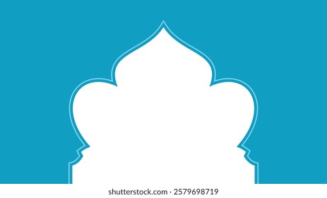 Islamic Greeting Card Background with Arabic Arch Frame