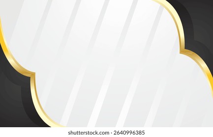 Islamic greeting card background with black and gold ornaments