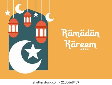 
Islamic greeting card background template with mosque, lantern, crescent, and star style, ramadan kareem, mawlid, iftar, isra miraj, eid al fitr adha, muharram, and eid mubarak. vector illustration.