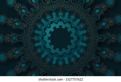 Islamic greeting card design for Ramadan. Paper art style. vector illustration