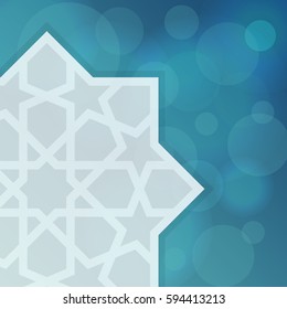 Islamic greeting card. Eid mubarak ramadan celebration template. Vector illustration.