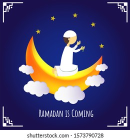 islamic greeting card. ramadan is coming