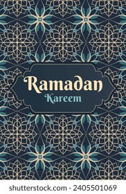 Tarjeta de saludo islámica, plantilla ramadan. Ramadan Kareem. Afiche, pancarta de los medios.