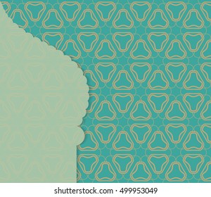 Islamic greeting card template . Arabic muslim background, seamless line pattern. Celebration card for Eid Ul Adha festival, Ramadan Kareem decoration