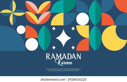 Islamic Greeting Card Template with Ramadan for Wallpaper. Ramadan Kareem Abstract Concept with Ramadan Elements