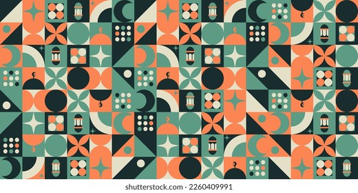 Islamic greeting cards template with ramadan for wallpaper design. Poster, media banner. A set of vector illustrations.