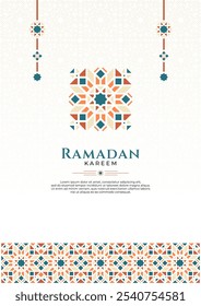 Islamic Greeting Design with Ornament on Portrait Orientation