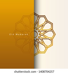 islamic greeting eid mubarak card design vector template design