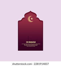 fondo cuadrado de la tarjeta eid mubarak de bienvenida islámica diseño de color dorado negro para la fiesta islámica