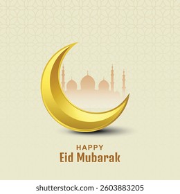Islamic greeting Eid Mubarak card design.