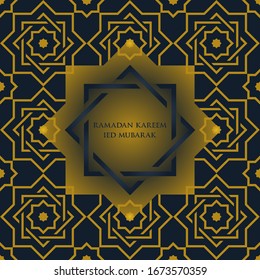 islamischer Grußkartenleser eid mubarak ramadan kareem mit islamischer Vektorillustration-Design-Vorlage