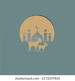 Islamic Greeting Idul Adha Eid Al-Adha Vector Illustration