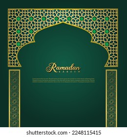 islamic greeting ramadan kareem card design background with modern ornament