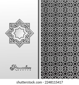 islamic greeting ramadan kareem card design background with modern ornament