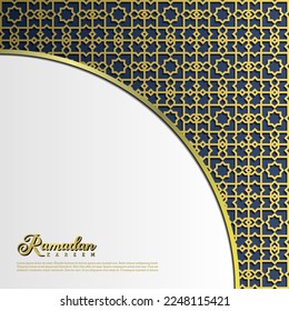 islamic greeting ramadan kareem card design background with modern ornament