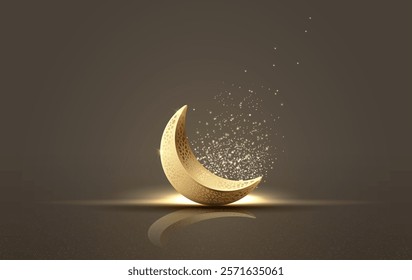 islamic greeting ramadan kareem card design background with crescent moon