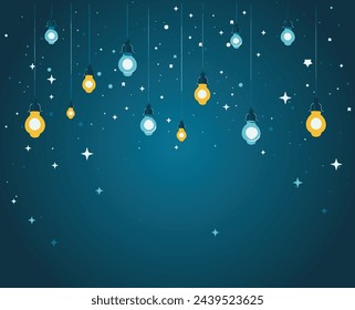 Islamic Greeting  Ramadan kareem with golden And Blue lights ,islamic ornate greeting card vector.Happy Islamic New Year Card Concept with Arabic Lantern Design Vector Illustration.